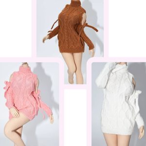 1/6 doll female hip wrap sweater dress